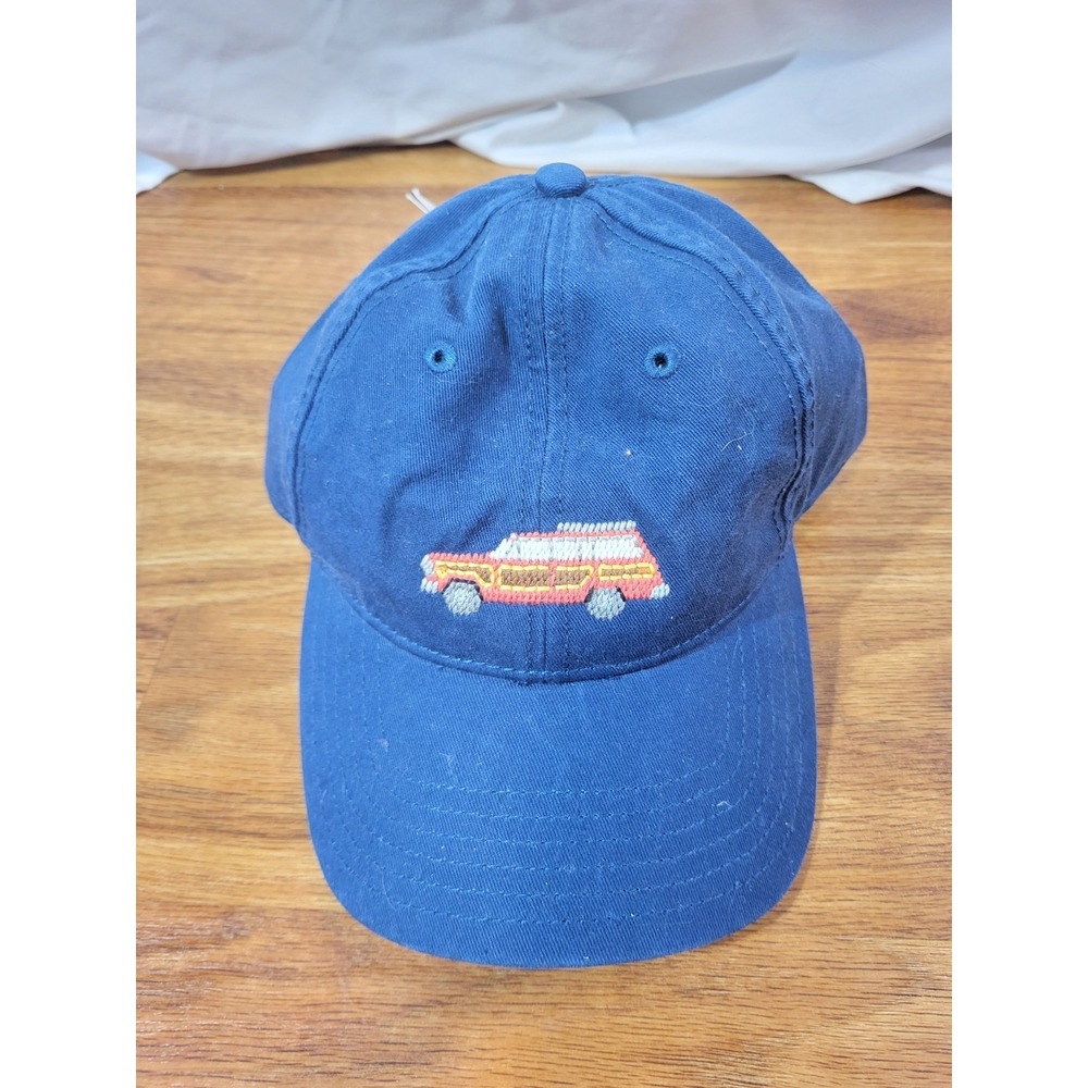 NWT Harding Lane Needlepoint Hat Station Wagon  Navy Blue